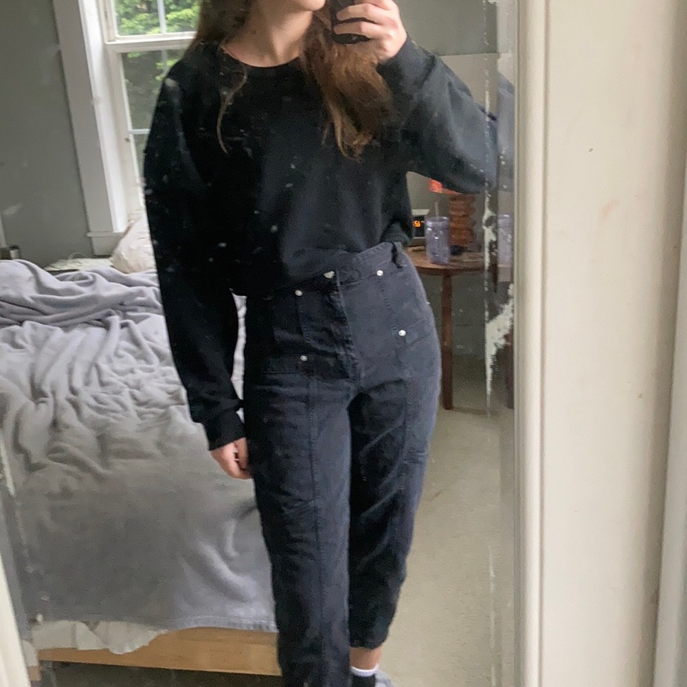 Zara high waisted cropped jeans